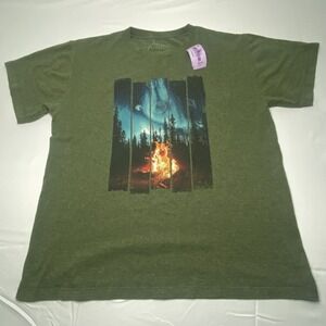Capsule Shirt Mens XL Campfire Forest Night Sky Graphic Tee Outdoors Casual